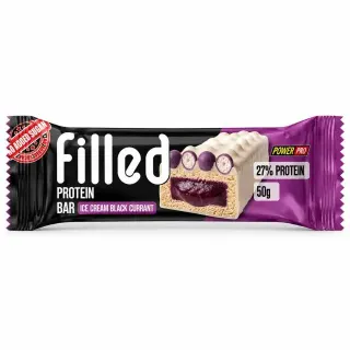 Протеїновий батончик Power Pro Filled Protein Bar 27% No Added Sugar, 50 грам - Пломбір-чорна смородина