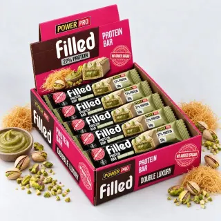 Протеїновий батончик Power Pro Filled Protein Bar 27% No Added Sugar, 10*50 грам - Фісташка-Дубай