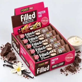 Протеїновий батончик Power Pro Filled Protein Bar 27% No Added Sugar, 10*50 грам - Шоколад-ваніль