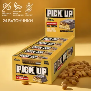 Батончик FitWin Pick Up, 24*45 грам - Солона карамель і арахіс