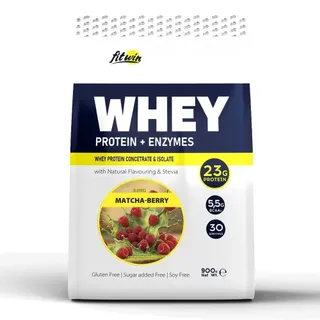 Протеїн FitWin Whey Protein + Enzymes, 900 грам - Матча-малина