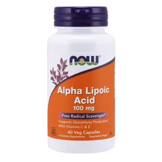 Натуральна добавка NOW Alpha Lipoic Acid 100 mg, 60 вегакапсул
