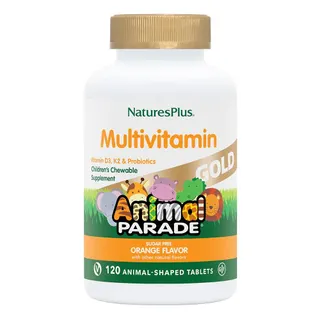Вітаміни та мінерали Natures Plus Animal Parade Animal Parade GOLD Multivitamin Children’s Chewables, 120 жувальних таблеток - Апельсин