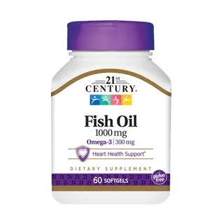 Жирні кислоти 21st Century Fish Oil 1000 mg, 60 капсул