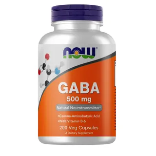 Амінокислота NOW GABA 500 mg, 200 вегакапсул