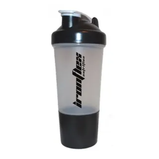 Шейкер IronFlex Shaker 500 мл з пружинкою + контейнер, Transparent