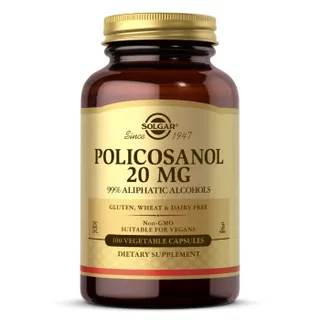 Полікозанол Solgar Policosanol 20 mg, 100 вегакапсул для підтримки серцево-судинної системи