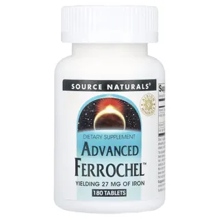 Хелатне залізо Source Naturals Advanced Ferrochel, 180 таблеток з вітамінами В та С