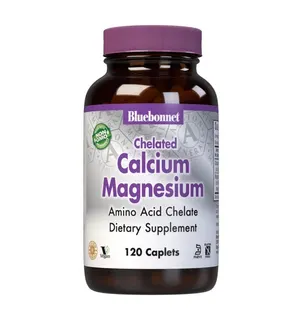 Вітаміни та мінерали Bluebonnet Nutrition Albion Chelated Calcium Magnesium, 120 каплет
