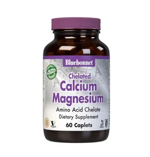 Вітаміни та мінерали Bluebonnet Nutrition Albion Chelated Calcium Magnesium, 60 каплет