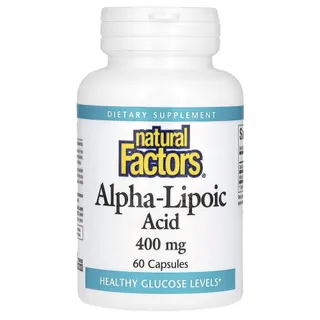 Альфа-ліпоєва кислота Natural Factors Alpha-Lipoic Acid 400 mg, 60 капсул для антиоксидантного захисту