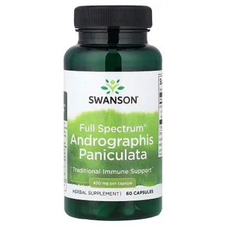 Андрографіс Swanson Andrographis Paniculata 400 mg Full Spectrum, 60 капсул