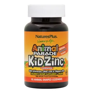 Вітаміни та мінерали Natures Plus Animal Parade KidZinc Lozenges, 90 льодяників - Мандарин