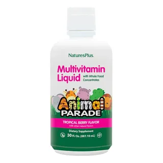 Вітаміни та мінерали Natures Plus Animal Parade Multivitamin Children’s Liquid, 887 мл - Тропічні ягоди