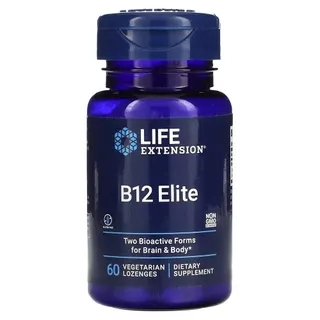 Вітамін B12 Life Extension Vitamin B12 Elite, 60 пастилок для підтримки нервової системи