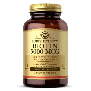 Вітаміни та мінерали Solgar Biotin 5000 mcg, 50 вегакапсул