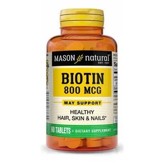 Вітаміни та мінерали Mason Natural Biotin 800 mcg, 60 таблеток