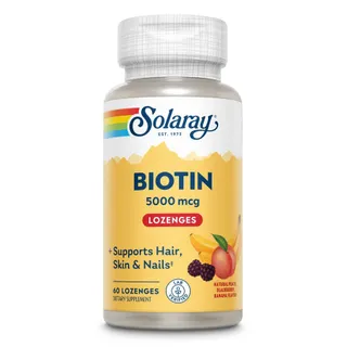 Біотин Solaray Biotin 5000 mcg Lozenge, 60 пастилок - Фрукти