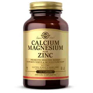Вітаміни та мінерали Solgar Calcium Magnesium Plus Zinc, 100 таблеток