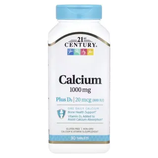 Кальцій і вітамін D 21st Century Calcium Plus D3, 90 таблеток