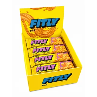 Блок вуглеводних батончиків Fitly Bar No Added Sugar, 12*45 грам - Фінік-арахіс-карамель