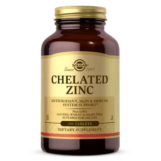 Вітаміни та мінерали Solgar Chelated Zinc, 250 таблеток