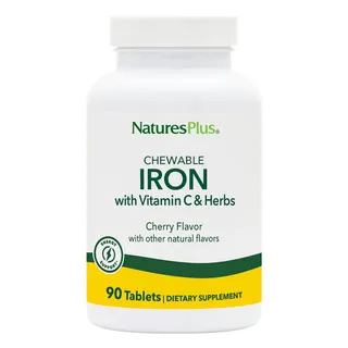 Вітаміни та мінерали Natures Plus Chewable Iron, 90 таблеток