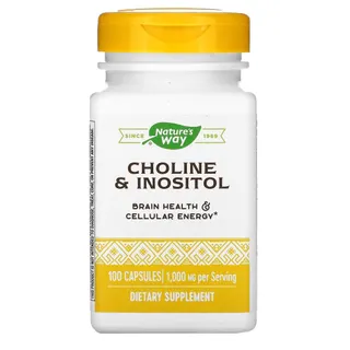 Холін та інозитол Nature's Way Choline & Inositol, 100 капсул для підтримки мозкової функції