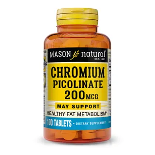 Вітаміни та мінерали Mason Natural Chromium Picolinate 200 mcg, 100 таблеток