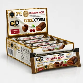 Блок протеїнових батончиків CODExFORM Protein Bar, 12*50 грам - Вишня