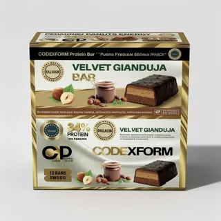 Блок протеїнових батончиків CODExFORM Protein Bar, 12*50 грам - Джандуя