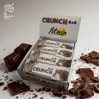 Батончик FitWin Crunch Bar 25%, 12*50 грам - Шоколад-молочна карамель