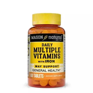 Вітаміни та мінерали Mason Natural Daily Multiple Vitamins with Iron, 100 таблеток