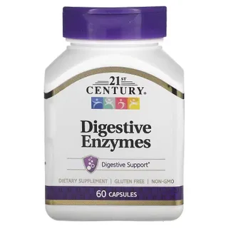 Суміш ферментів 21st Century Digestive Enzymes, 60 капсул для покращення травлення
