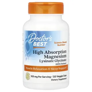 Магній Doctor's Best Magnesium 100 mg High Absorption, 120 вегакапсул підтримка здорової функції нервової системи