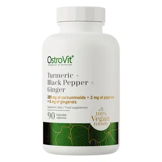 Вітаміни та мінерали OstroVit Vege Turmeric + Black Pepper + Ginger, 90 вегакапсул