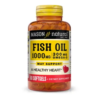 Жирні кислоти Mason Natural Fish Oil 1000 mg Omega-3 300 mg, 60 капсул