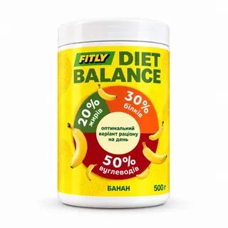 Функціональний коктейль Fitly Diet Balance, 500 грам - Банан