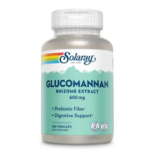 Глюкоманнан з конжаку Solaray Glucomannan Rhizome Extract 600 mg, 100 вегакапсул