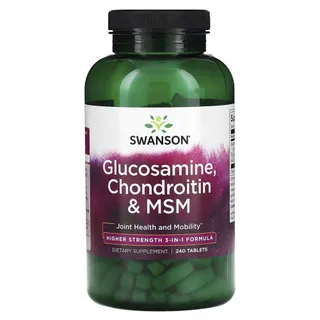 Хондропротектор Swanson Glucosamine, Chondroitin & MSM (1 per day) Highest Strength, 240 таблеток