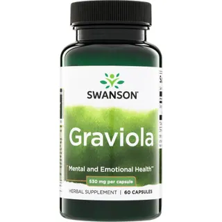Листя гравіоли Swanson Graviola 530 mg, 60 капсул