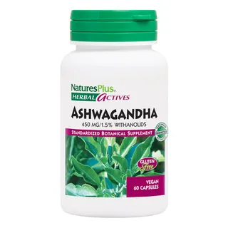 Ашваганда Natures Plus Herbal Actives Ashwagandha 450 mg, 60 вегакапсул