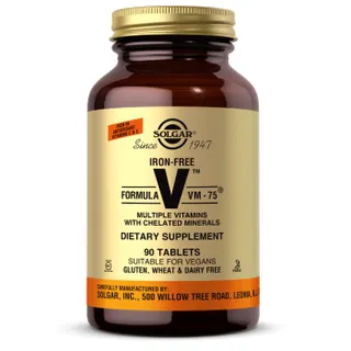 Вітаміни та мінерали Solgar Formula V VM-75 iron free, 90 таблеток