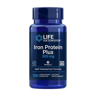 Білковий сукцинілат заліза Life Extension Iron Protein Plus 300 mg, 100 вегакапсул для підтримки імунної системи