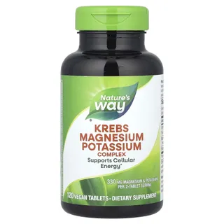 Магній лізинат та калій цитрат Nature's Way Krebs Magnesium Potassium, 120 вегакапсул для підтримки загального здоров'я організму