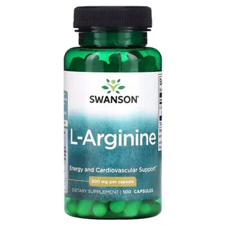 L-аргінін Swanson L-Arginine 500 mg, 100 капсул