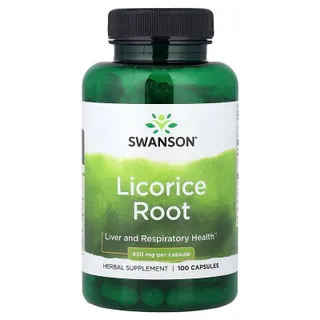 Корінь солодки Swanson Licorice Root 450 mg, 100 капсул