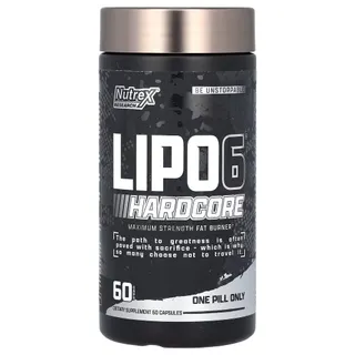 Жироспалювач Nutrex Research Lipo-6 Hardcore, 60 капсул для підтримки м'язової тканини