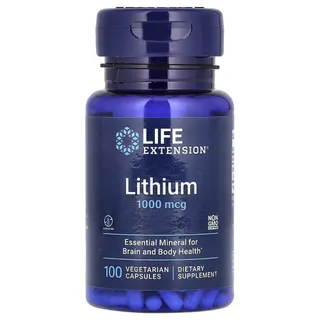 Літій оротат Life Extension Lithium 1000 mg, 100 вегакапсул для підтримки здоров'я мозку