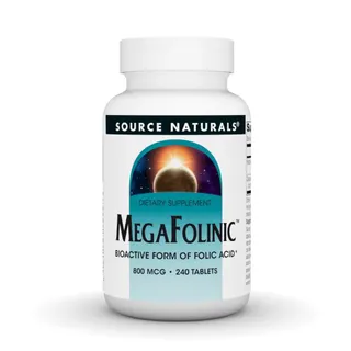 Біоактивна фоліева кіслота Source Naturals MegaFolinic 800 mg, 240 таблеток
